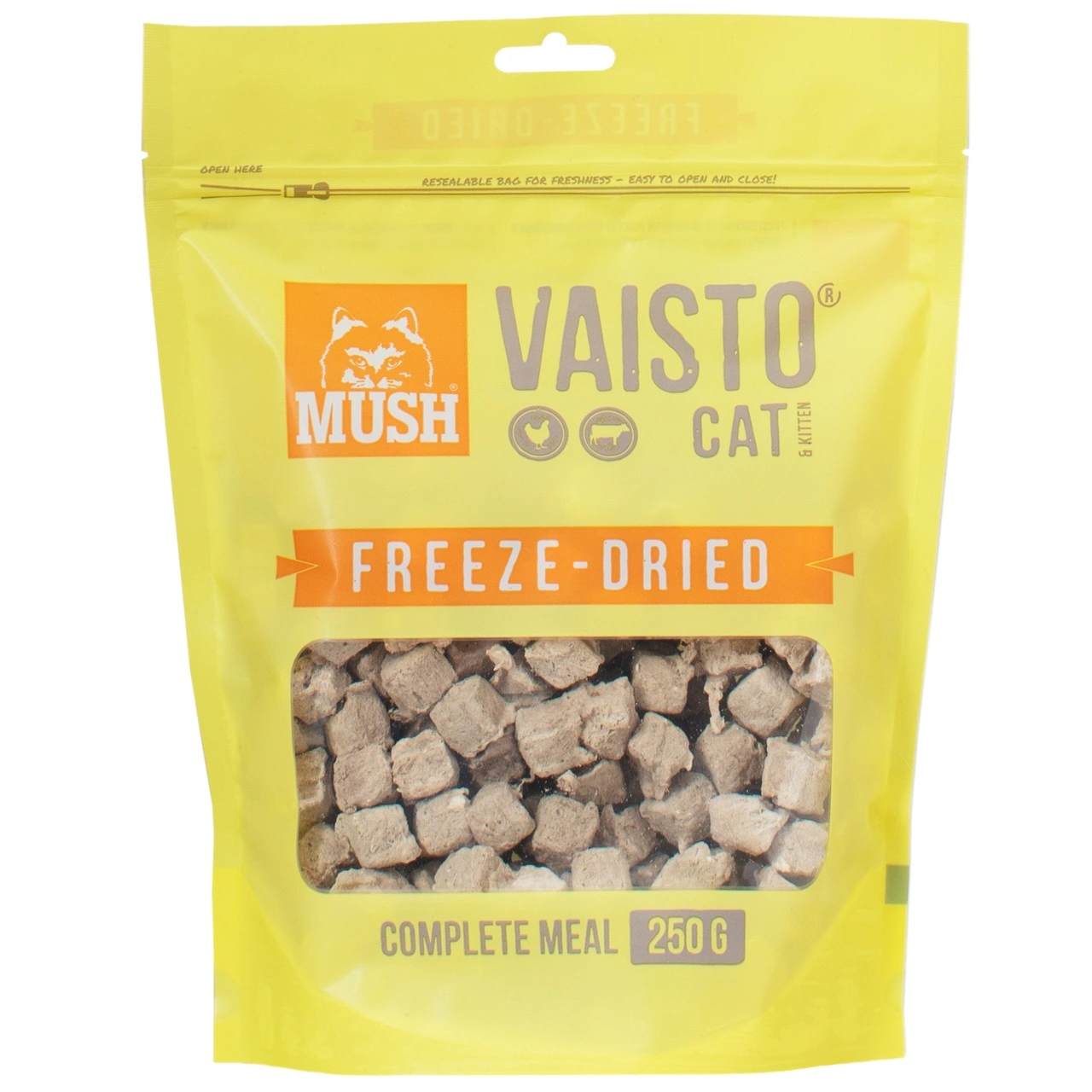 MUSH Vaisto frysetørret Gul Kat 250 g
